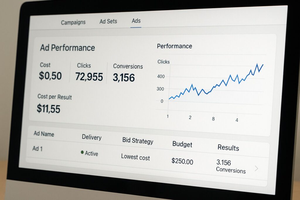 high-performing ad dashboard.